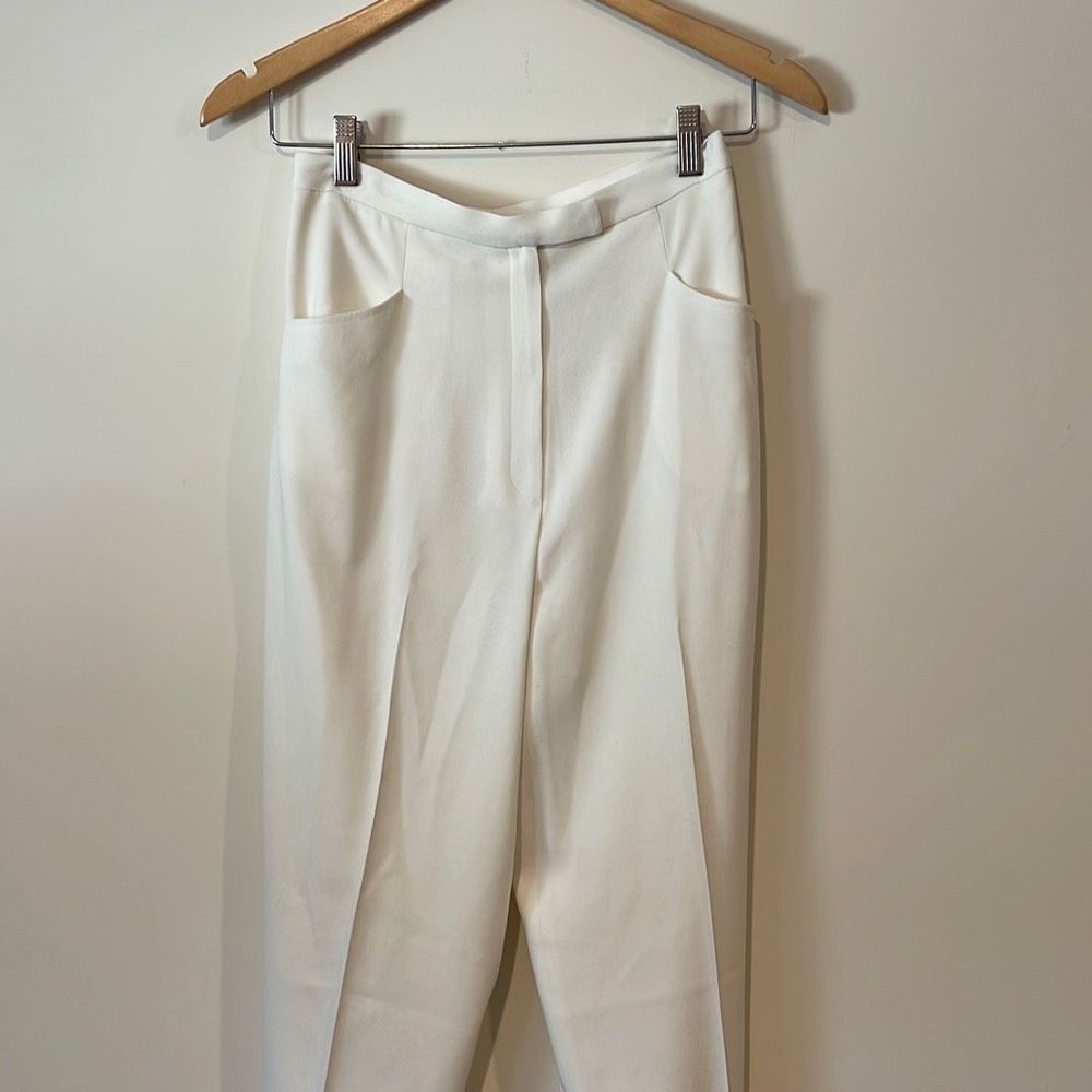 Jones New York Womens Vintage Pants Suit Winter White Size 10